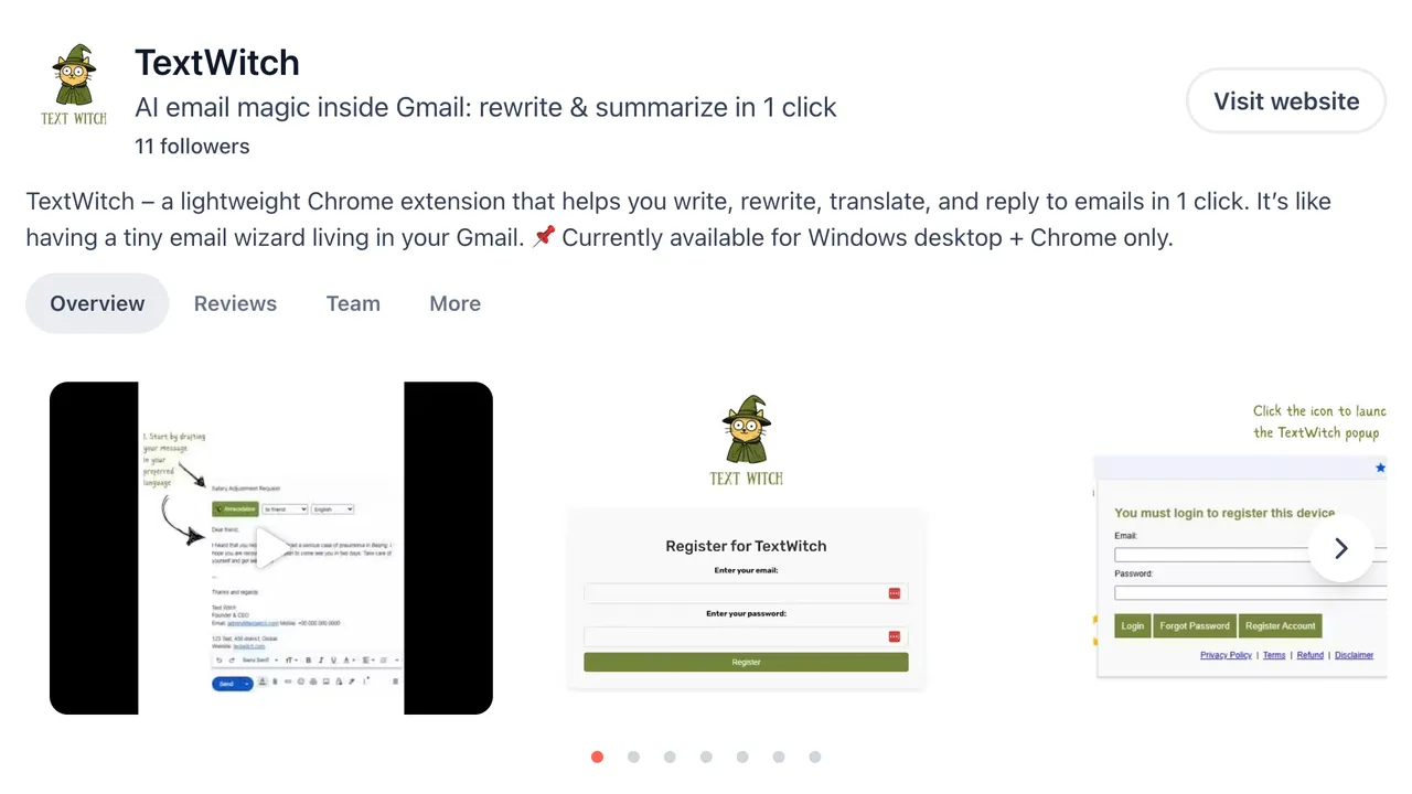 Website preview for Platform